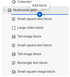 Multimedia grid blocks